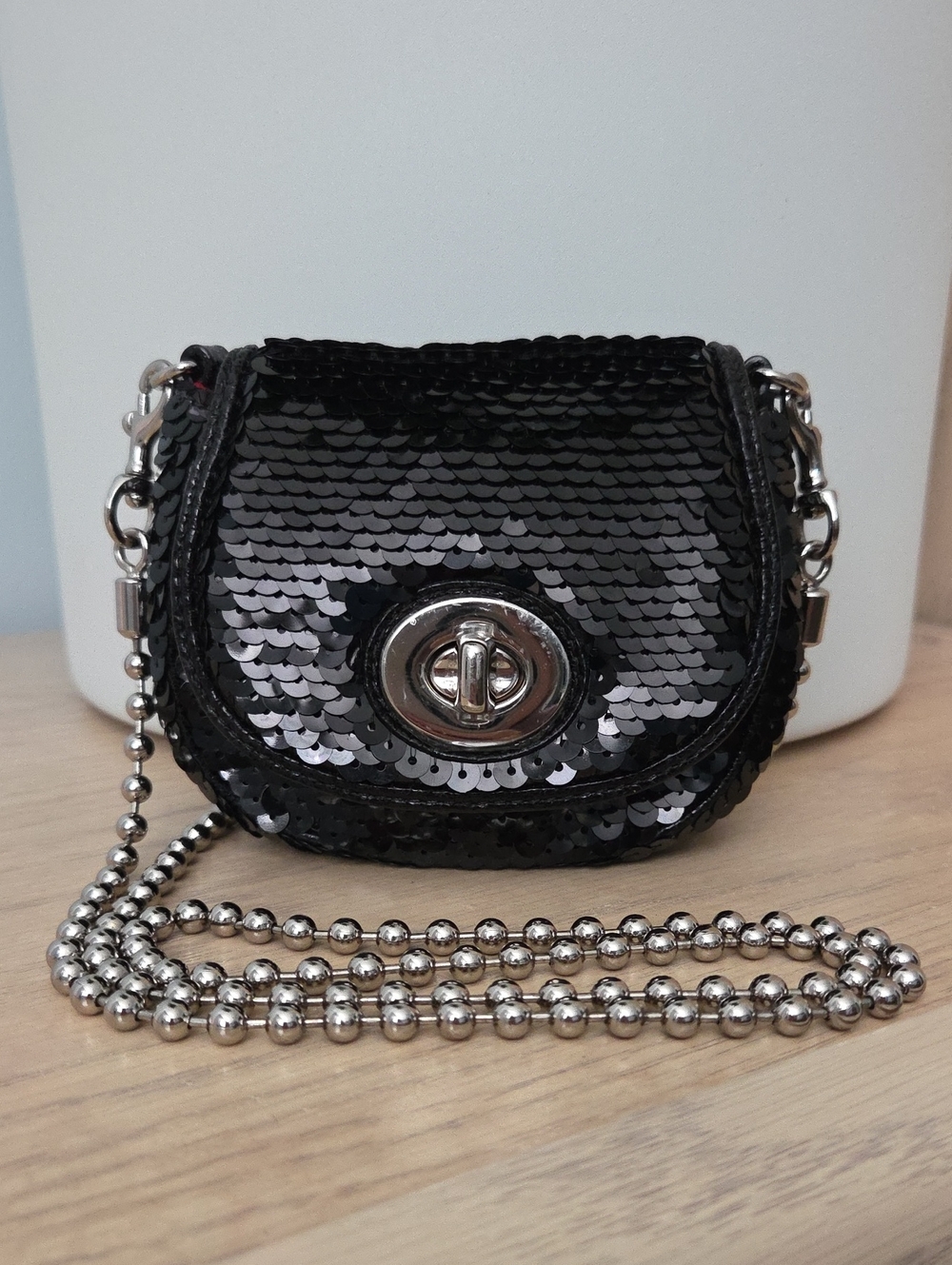 NWOT Rare Vintage Coach Y2K Poppy Sequin Turnlock Pouch Mini Bag